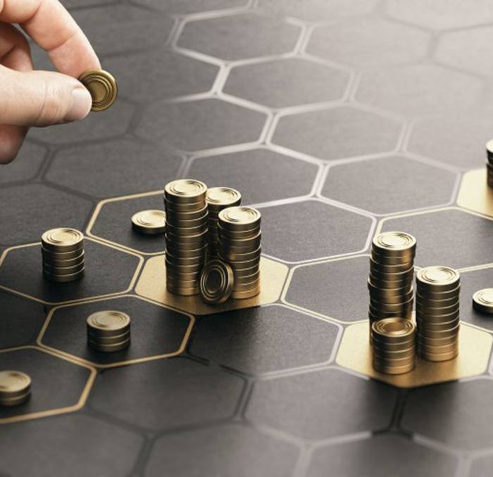 Coins arranged on hexagonal grid