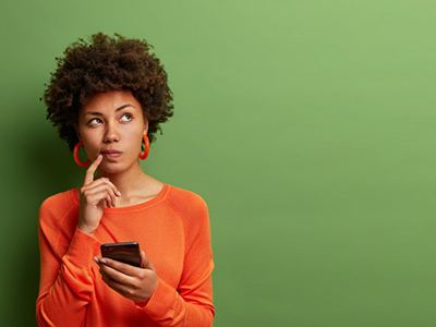 Lady thinks something over