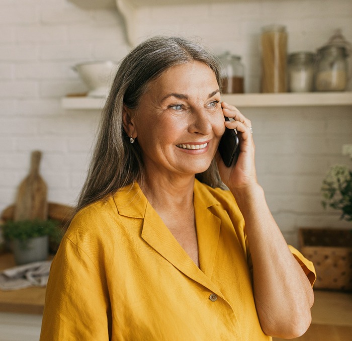 Woman talking on the phone